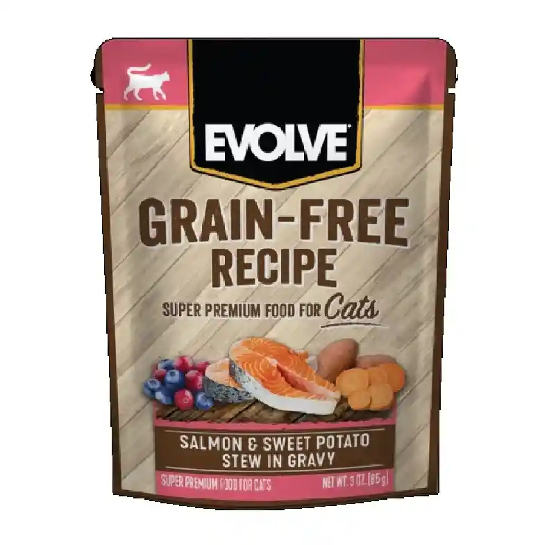 Evolve Pouchgato Grain Free Salmon Papa Dulce X 85gr