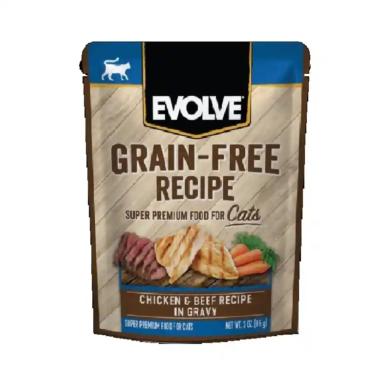 Evolve Pouch Gato Grain Free Pollo Y Res