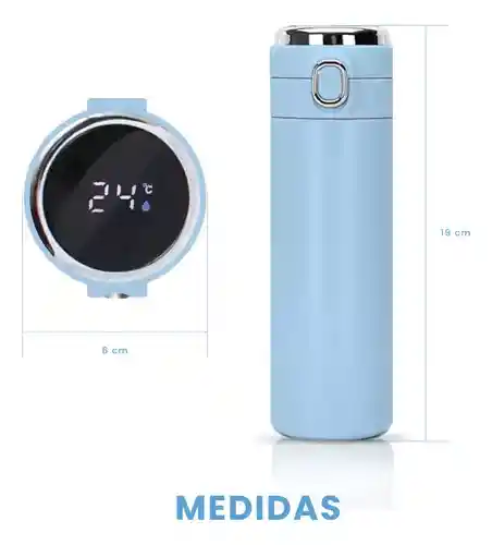 Termo Botella Portátil Conserva Temperatura Digital Led Acero Inoxidable Flask Innovo
