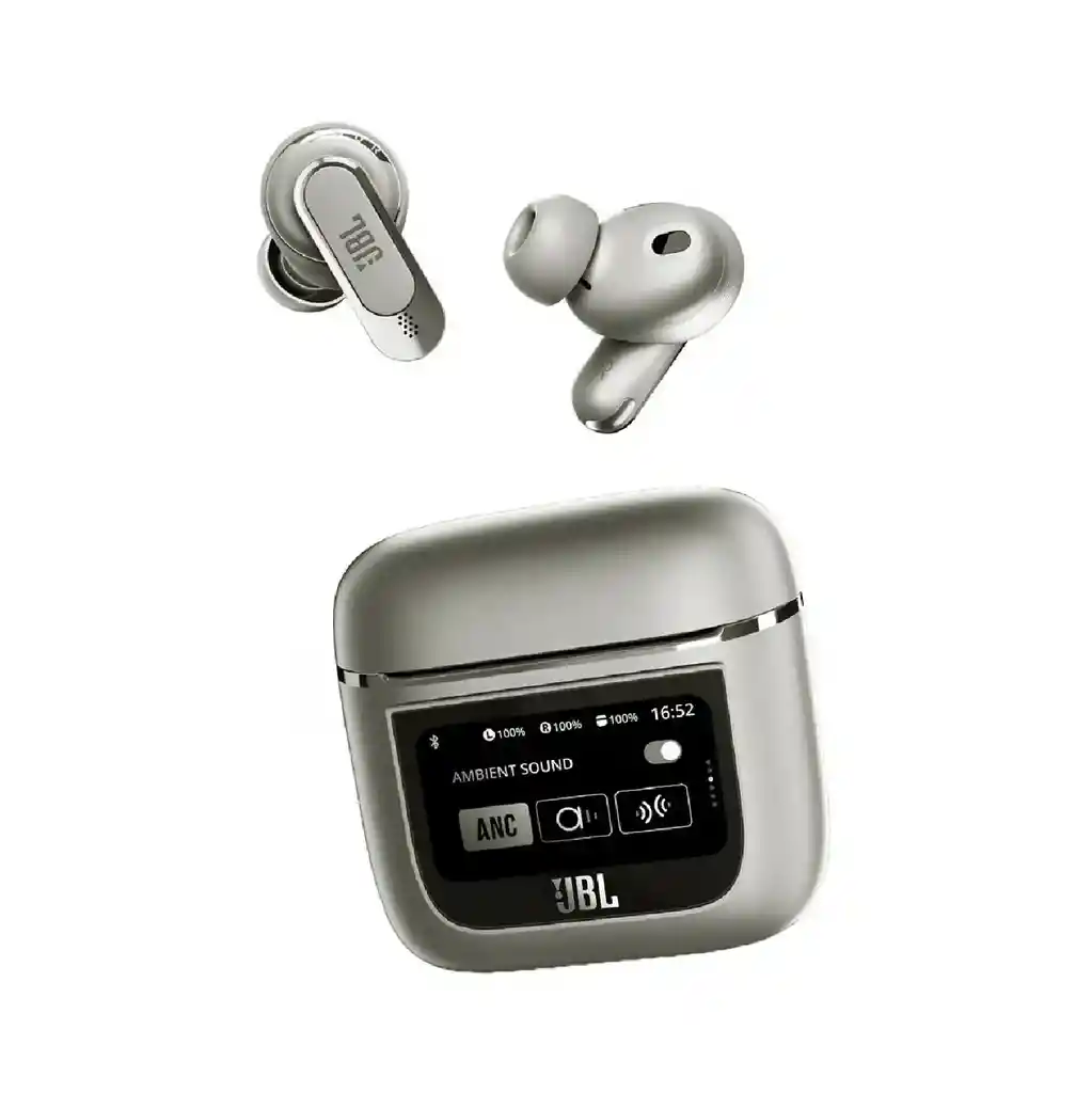 Audífonos Tour Pro 2 Jbl Harman Con Pantalla Táctil Cancelación De Ruido Replic Dorado