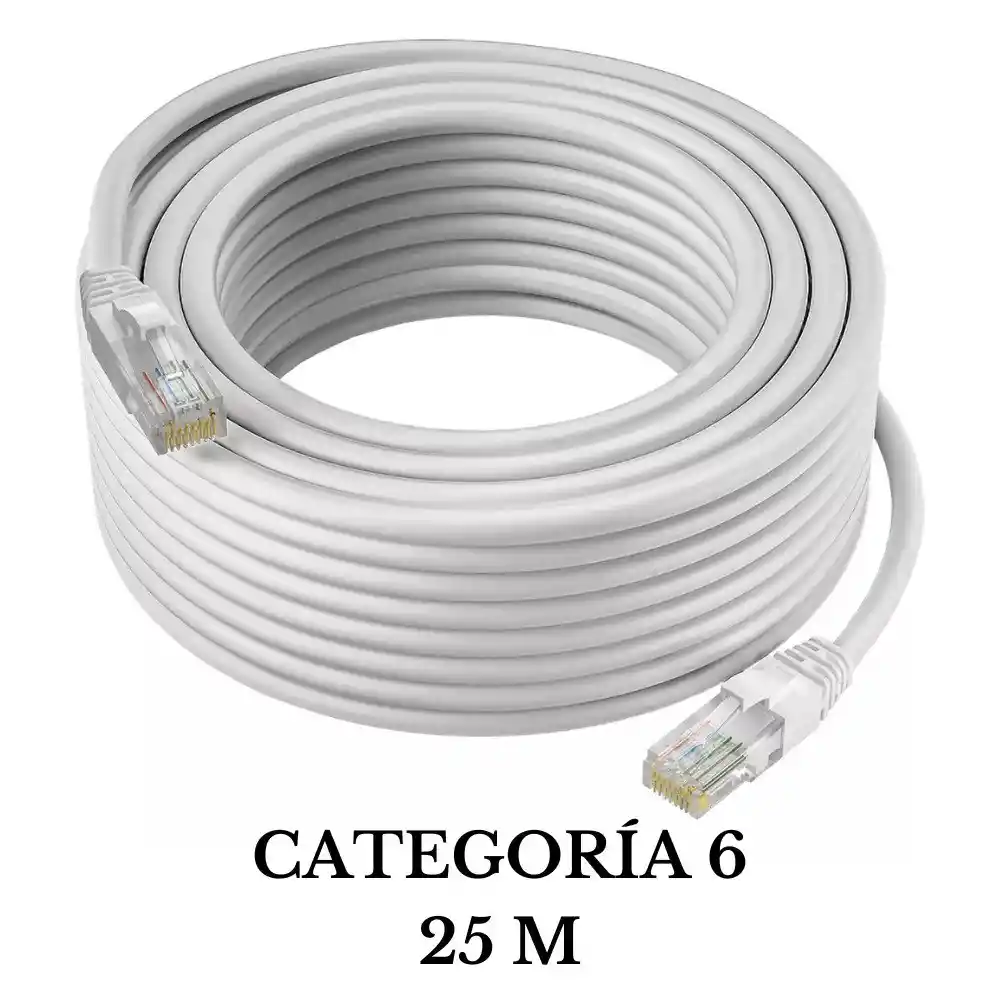 Cable Lan De Internet Cat6e Categoria 6 25 Metros Largo Cable Ethernet Utp 25mt