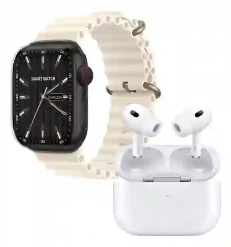 Reloj Smart Watch Beige V11 Classic Sport Suit 7 Pulsos Con Audífono Innovo Tech