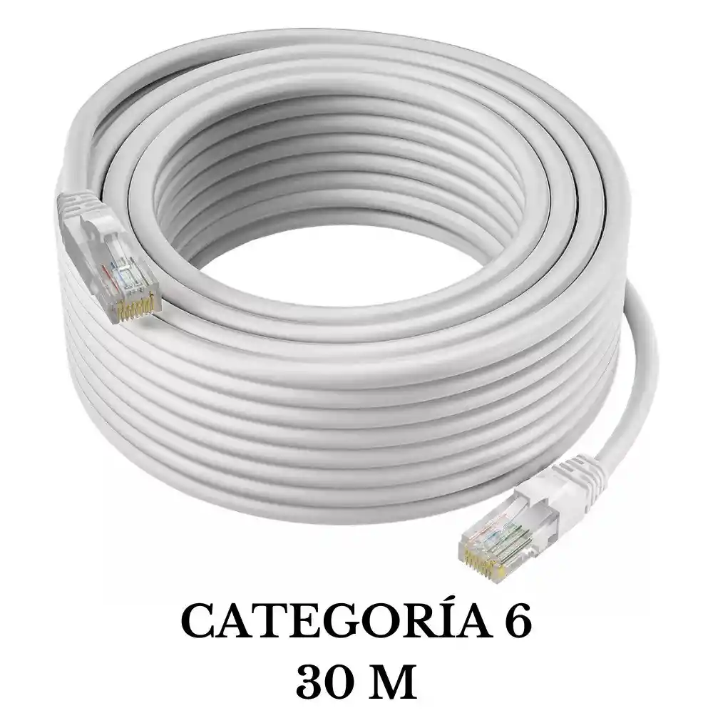 Cable Lan De Internet Cat6e Categoria 6 30 Metros Largo Cable Ethernet Utp 30mt