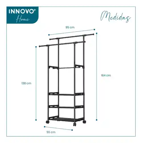 Organizador Rack De Ropa Práctico Armable Innovo Home