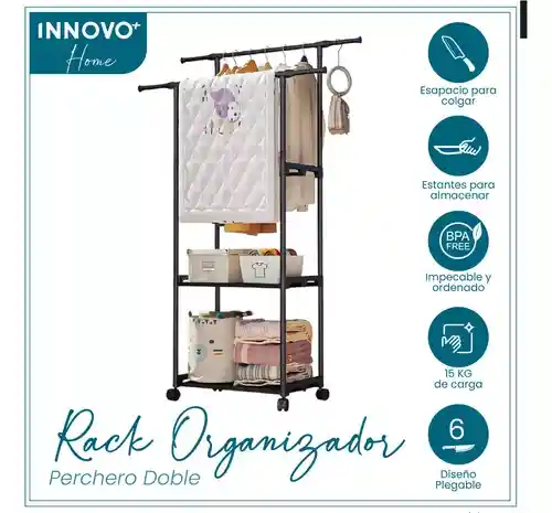 Organizador Rack De Ropa Práctico Armable Innovo Home