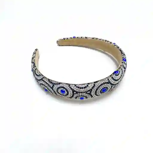 Balaca Espiral Delgada Perla Azul