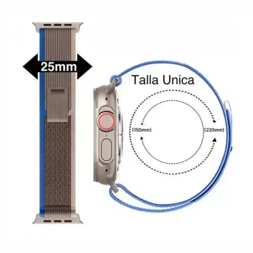 Manilla Correa De Tela Para Reloj Inteligente Smart Watch 42 Mm Gris
