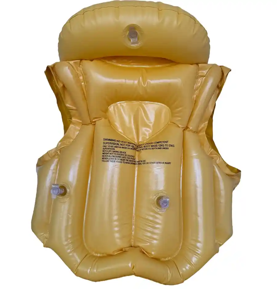 Chaleco Flotador Salvavidas Inflable Para Niños - C1505/ Amarillo