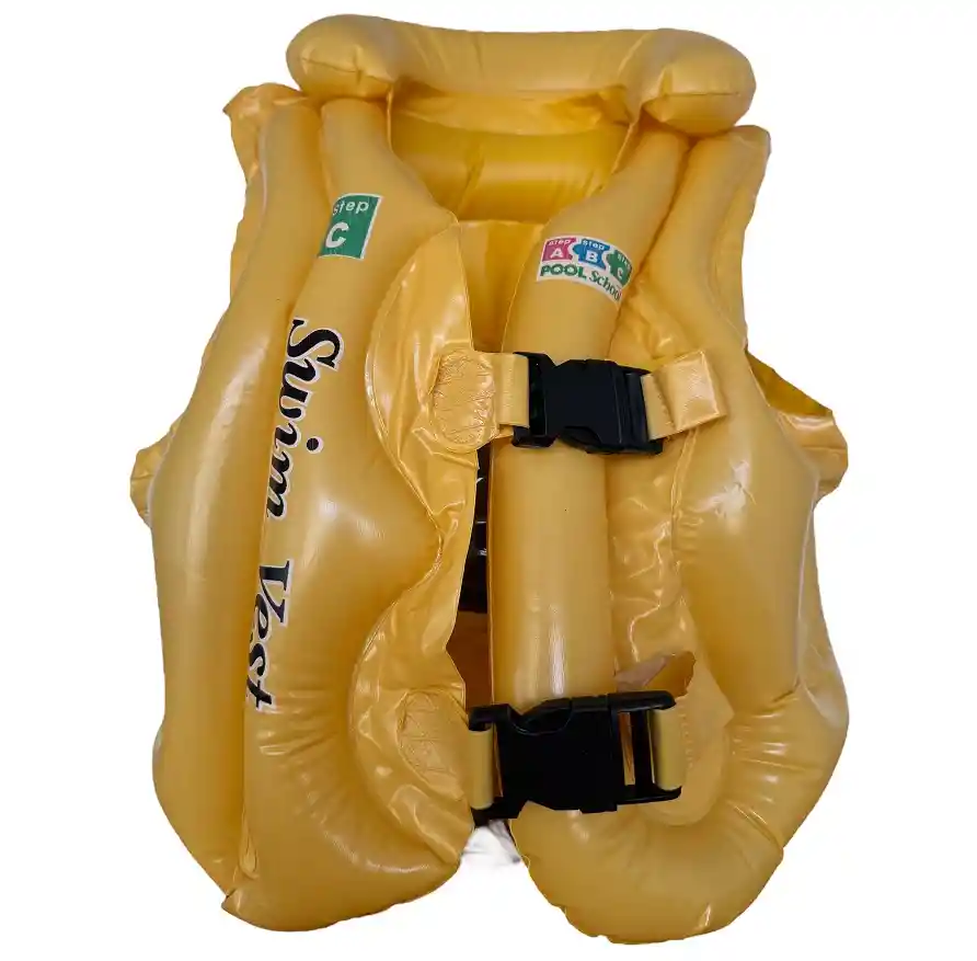 Chaleco Flotador Salvavidas Inflable Para Niños - C1505/ Amarillo