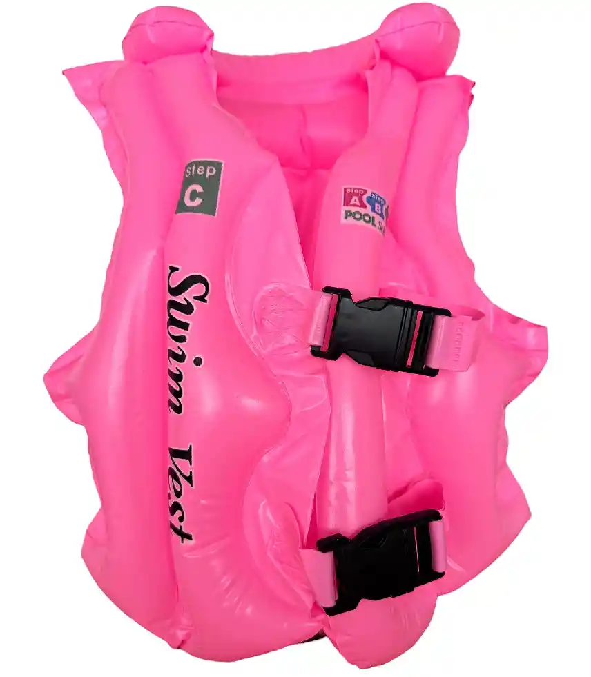 Chaleco Flotador Salvavidas Inflable Para Niños - C1505/rosado