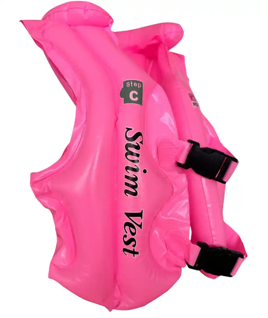 Chaleco Flotador Salvavidas Inflable Para Niños - C1505/rosado