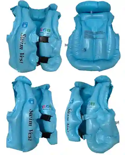 Chaleco Flotador Salvavidas Inflable Para Niños - C1505/ Azul