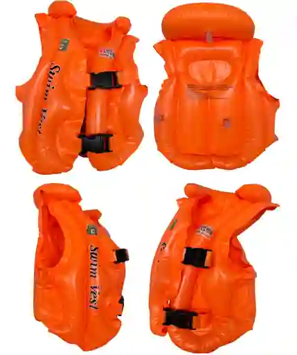 Chaleco Flotador Salvavidas Inflable Para Niños - C1505/naranja