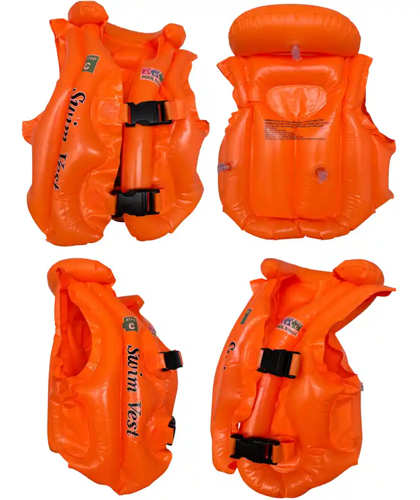 Chaleco Flotador Salvavidas Inflable Para Niños - C1505/naranja