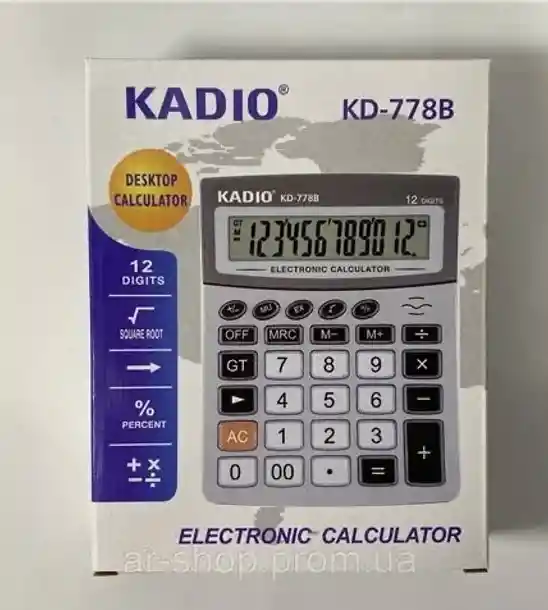 Calculadora De Escritorio Kadio Kd-778b De 12 Dígitos