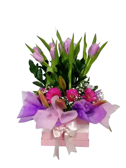 Fantasia De Tulipanes Y Gerberas