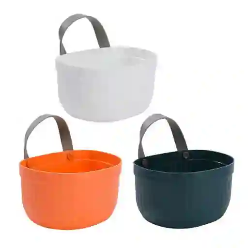 3 X Cestas Colgantes De Plástico