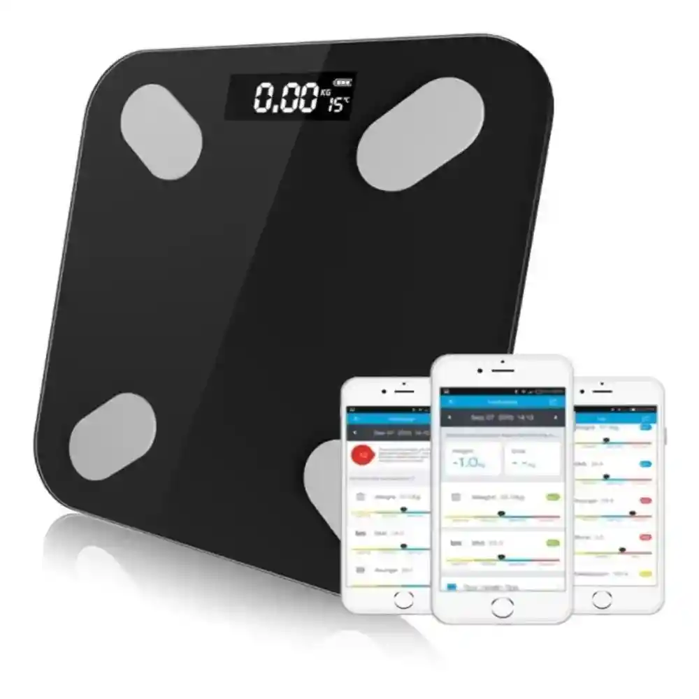 Bascula Inteligente Pesa Bluetooth Vidrio Templado Colores Surtidos