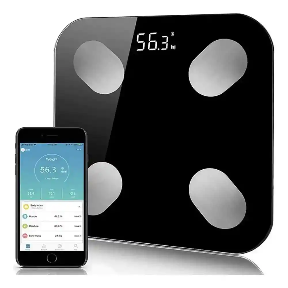 Bascula Inteligente Pesa Bluetooth Vidrio Templado Colores Surtidos