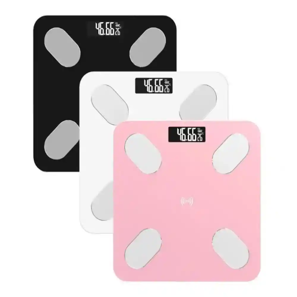 Bascula Inteligente Pesa Bluetooth Vidrio Templado Colores Surtidos