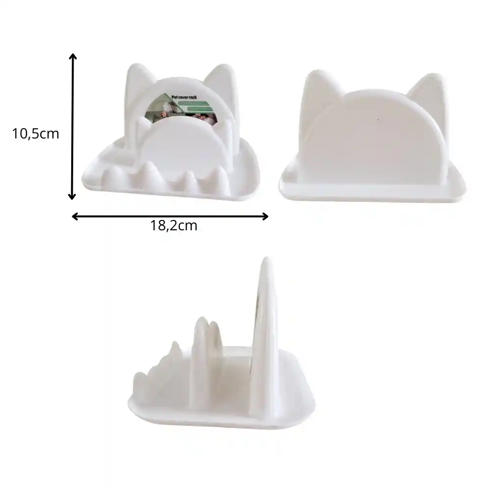Organizador De Tapas De Ollas Forma Gato Plastico