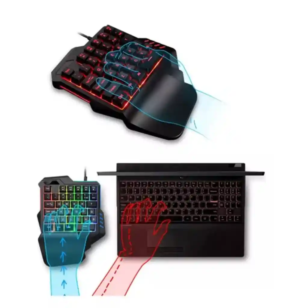Teclado De Una Mano Rgb Gamer Vsg Unabomber | Macros Y Apoyo