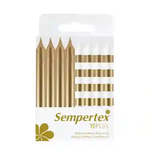 Vela Dorado Con Blanco