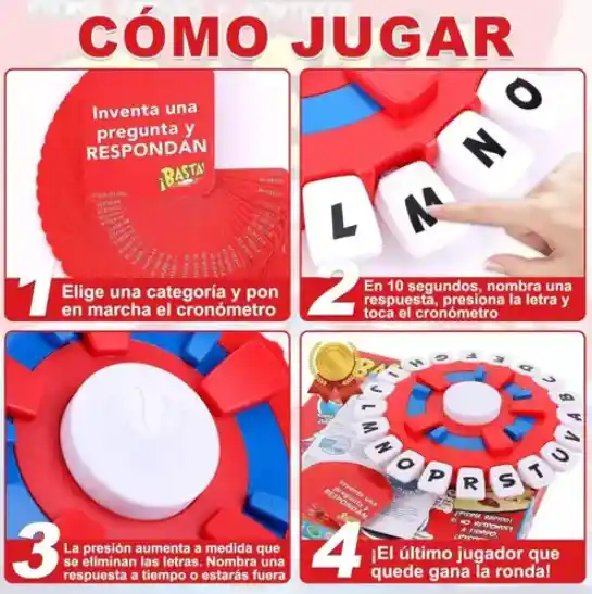 Basta Juego Mental De Mesa Palabras Didáctico Infantil Familiar