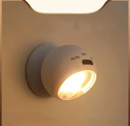 Lampara Esfera Luz Nocturna Giratoria 120° Sensor Movimiento