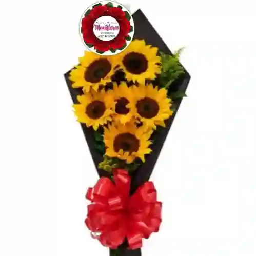Ramo De Mano Con 6 Girasoles