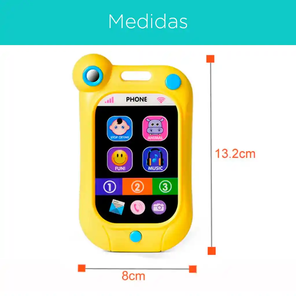 Smartphone Didáctico Para Bebés, Teléfono Celular Interactivo Con Melodías, Luces Y Voces, Diseñado Para Estimular Los Sentidos Visual Y Auditivo - Huanger
