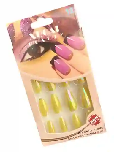 Kit Completo De Uñas Postizas Xucai Espejo Sol - Uñas Press On Con Adhesivo - Ref 6
