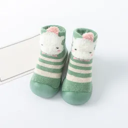 Par De Medias Con Suela Antideslizante Para Bebés, Divertidos Diseños De Animales, Hechas En Algodón, Ideal Para Los Primeros Pasos - Colorlife