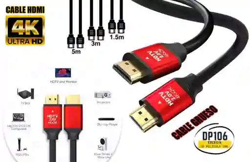 Cable Hdmi 1.5 Mts 4k Alta Velocidad