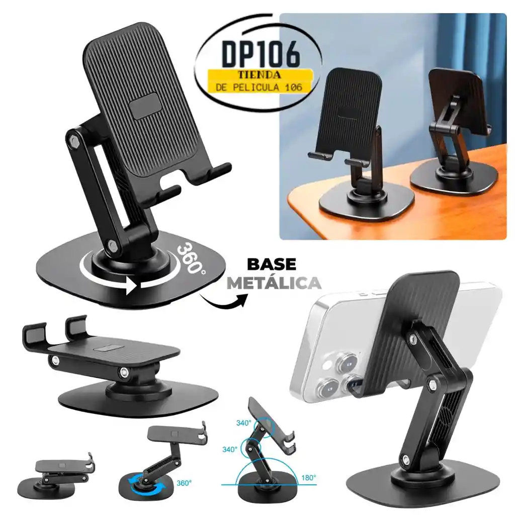 Soporte Base Para Tableta Y Celulares Rotación 360