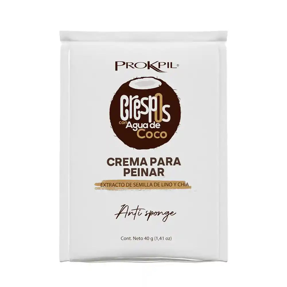 Crema Para Peinar Crespos Con Agua De Coco - X40 Gr Prokpil
