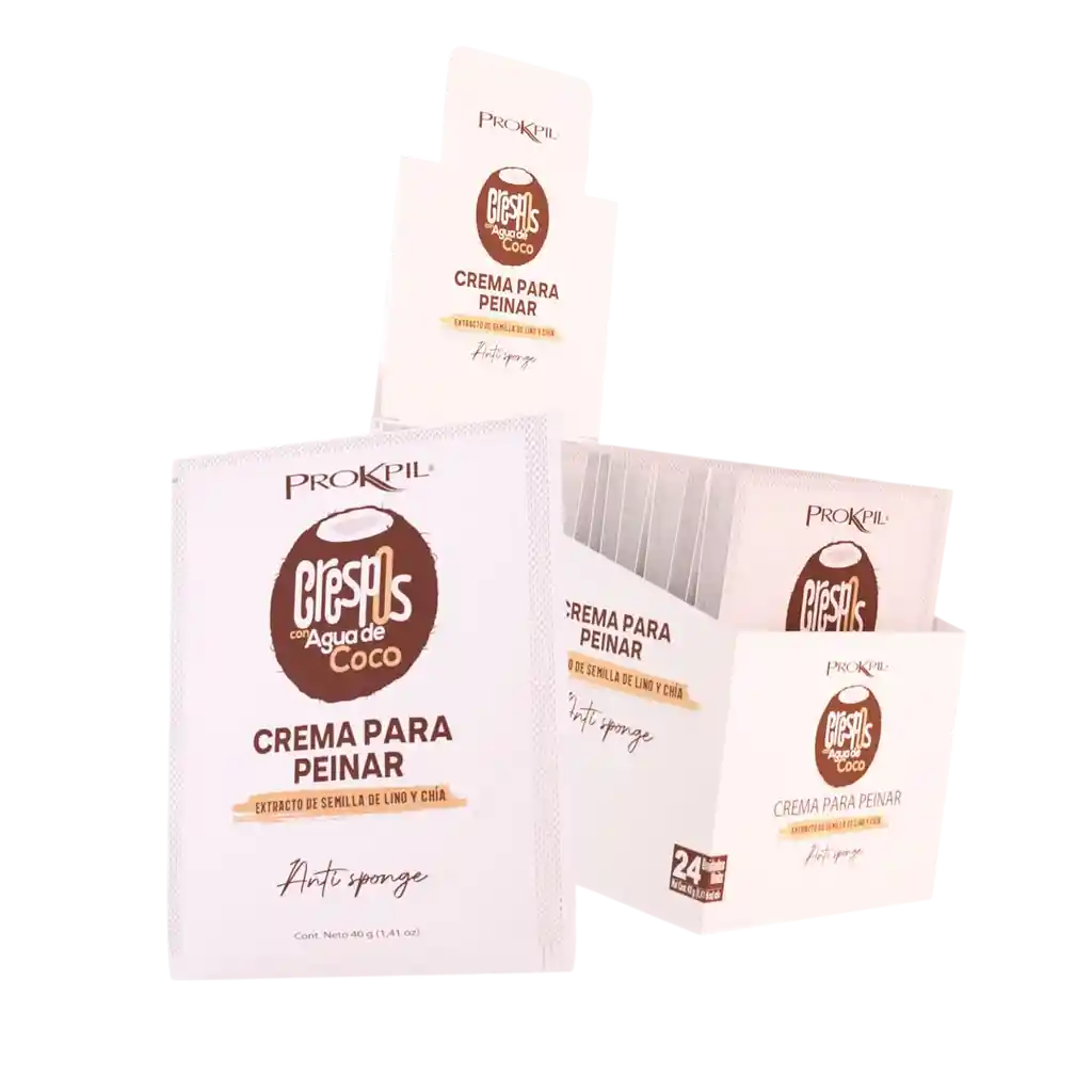 Crema Para Peinar Crespos Con Agua De Coco - X40 Gr Prokpil