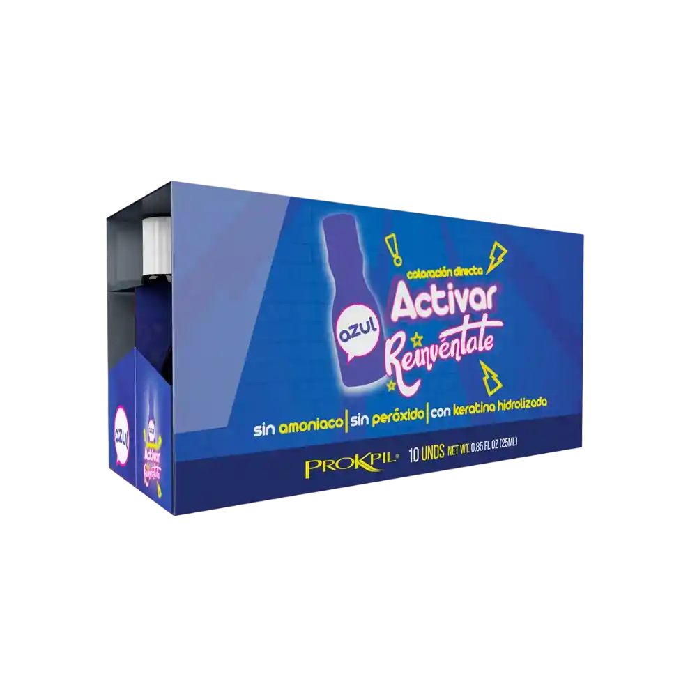 Tratamiento Activar Azul Gotas De Color - X25 Ml Prokpil