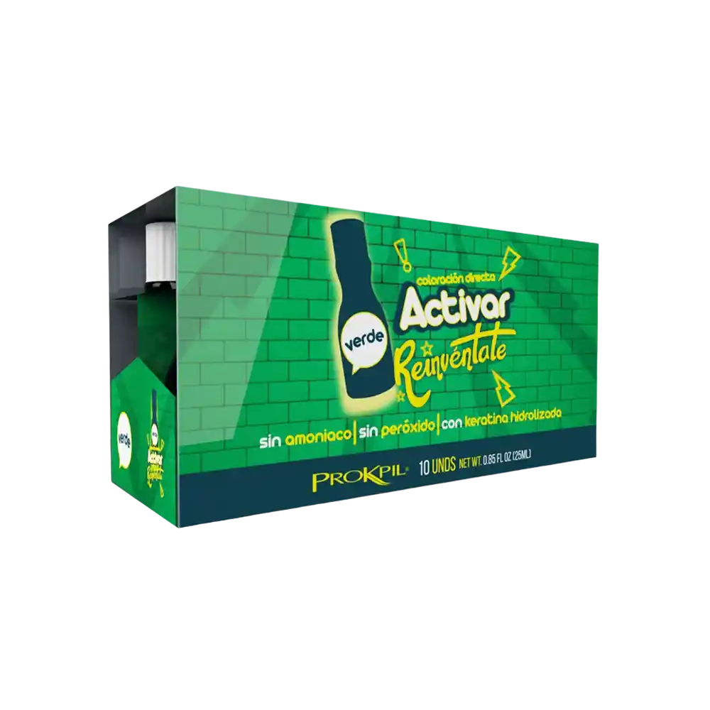 Tratamiento Activar Verde Gotas De Color - X25 Ml Prokpil