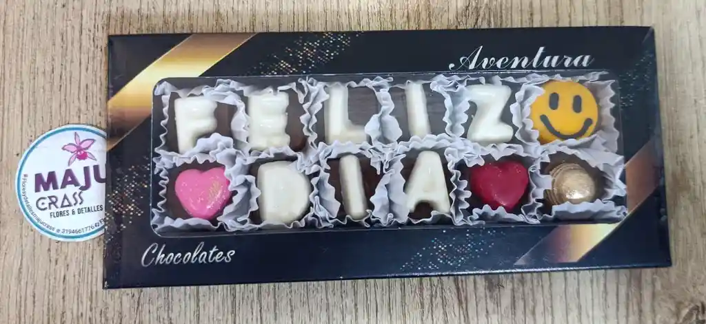 Chocolate Con Mensaje Feliz Dia