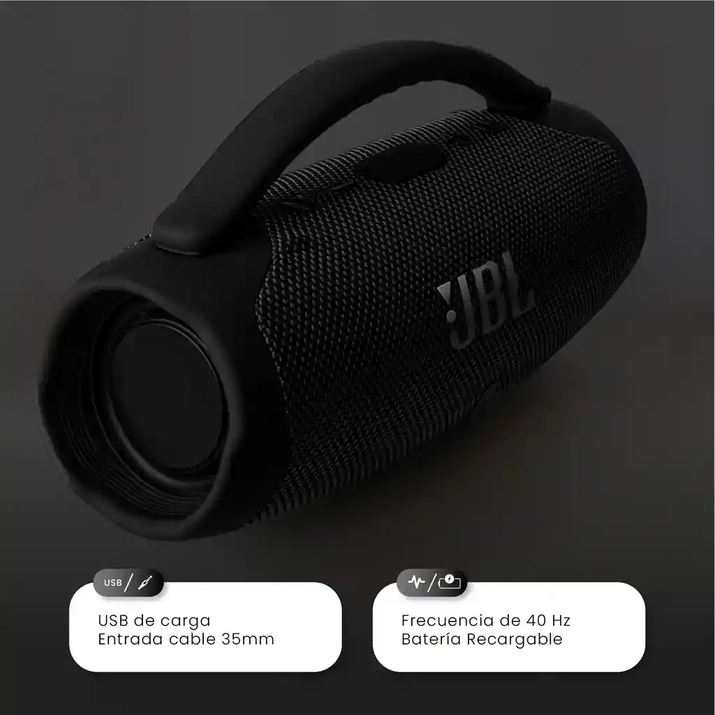 Parlante Mini Boom Box Bluetooth Jbl Inalámbrico Negro Replic 1.1 Innovo