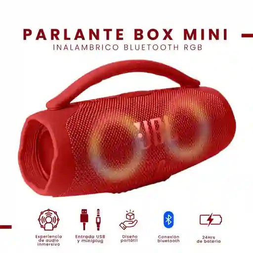 Parlante Mini Boom Box Bluetooth Jbl Inalámbrico Rojo Replic 1.1 Innovo Tech