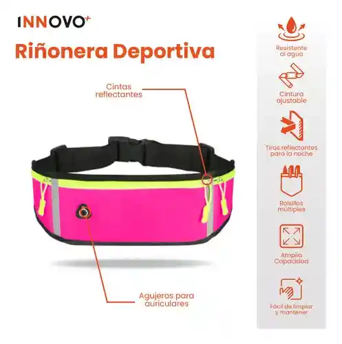 Bolso Canguro Para Deportistas Impermeable Rosa Innovo Fit