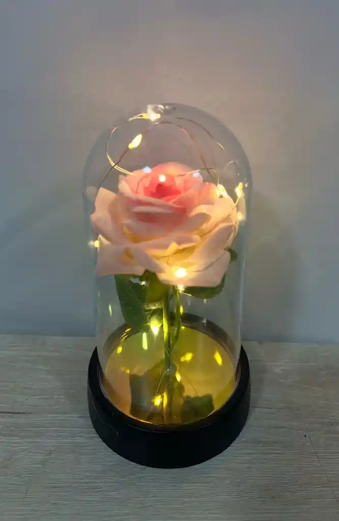 Flor Eterna De Cristal Con Luz Artificial