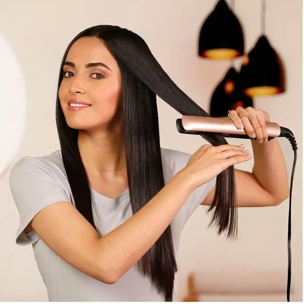 Plancha Para Cabello Keratina Y Aceite Argan Control Termico