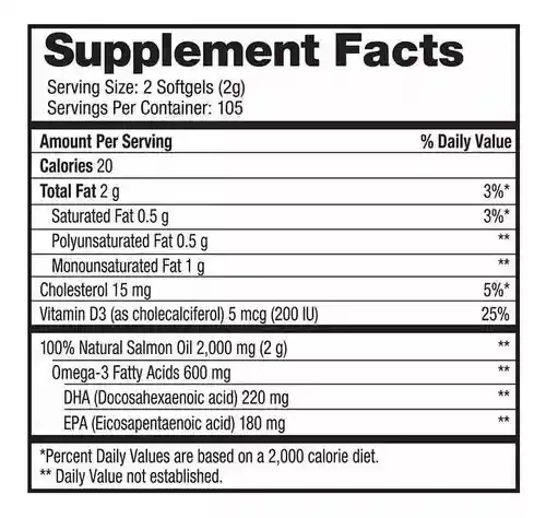 Salmon Oil Omega 3 1000mg X 210