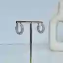 Aretes Candongas Nieve Plateado