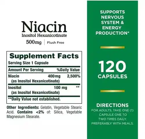 Nature's Bounty Niacina Inositol Niacin 500mg 120 Caps