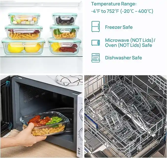 Refractarios X8 En Vidrio Organizador De Cocina Hermético