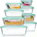 Refractarios X8 En Vidrio Organizador De Cocina Hermético